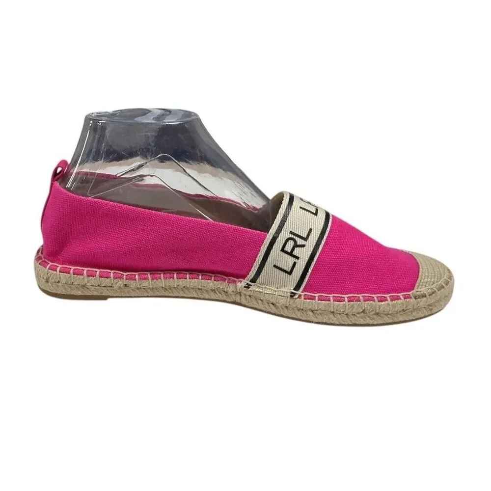 Lauren Ralph Lauren Shoes Women 10 Pink Canvas Caylee Espadrille Slip On Vegan